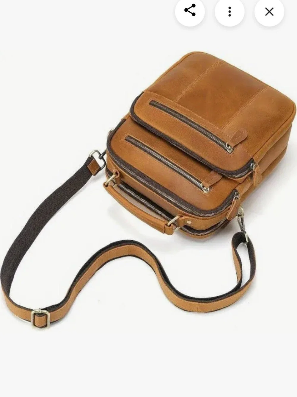 Jack & Chris Men's Compact Leather Crossbody Messanger Bag.